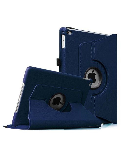 iPad Mini 1,2,3 360 Rotating Pu Leather Case with Adjustable viewing Position Stand Case Cover-Dark Blue